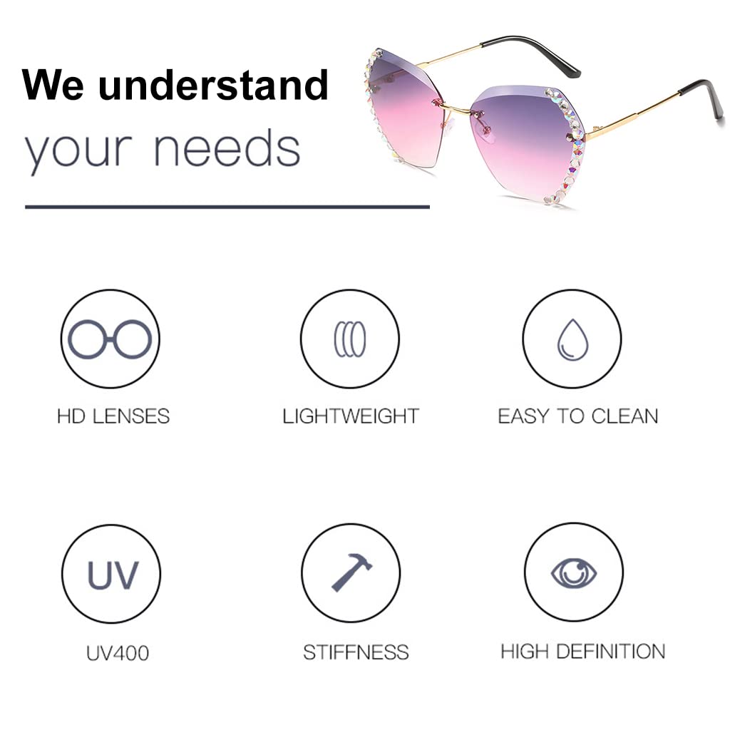 PALAY Sunglasses for Women Stylish with Storage Case Cleaning Wipe Unique Cool Frameless Dragonfly Wing Shaped Sunglasses (Yellow and Pink) PALAY Sunglasses for Women Stylish with Storage Case Cleaning Wipe Unique Cool Frameless Dragonfly Wing Shaped Sunglasses (Yellow and Pink)